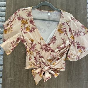 BP Floral Wrap Top